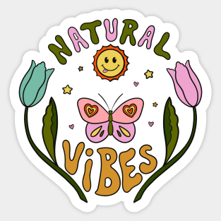 Retro 70s Nature Vibes Sun Sticker